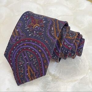 Vintage Lord & Taylor For Kensington Purple Paisley Men’s Italian Silk Tie